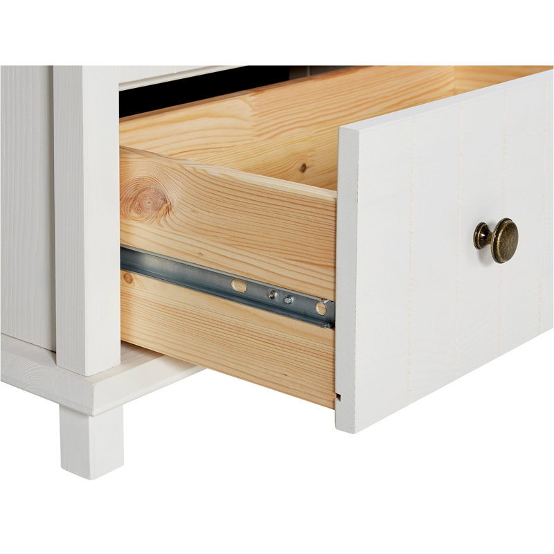 Meiman Solid Wood Freestanding Bathroom Cabinet, White
