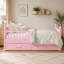 Lit plateforme en bois pour enfant (taille standard), 2 tiroirs de rangement sous le lit, barrières de sécurité, profil bas, sans sommier requis