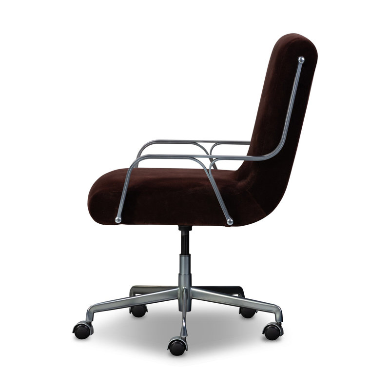 Lou Desk Chair-Altair Mushroom, Surrey Plum