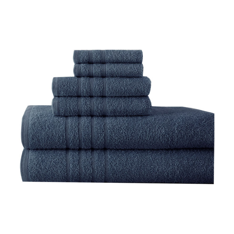 Ensemble de serviettes 6 pièces 100% coton, Denim