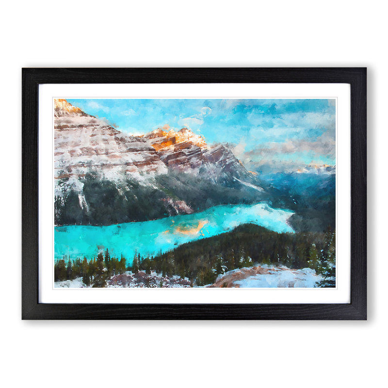 Peyto Lake in Canada - Framed Print, 36cm H x 48cm W x 2cm D, Black Framed