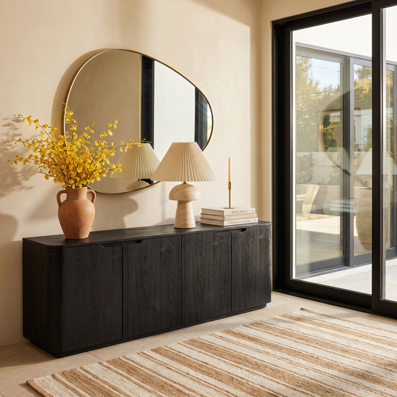 Adelaide 4 Door Wood Sideboard, Black