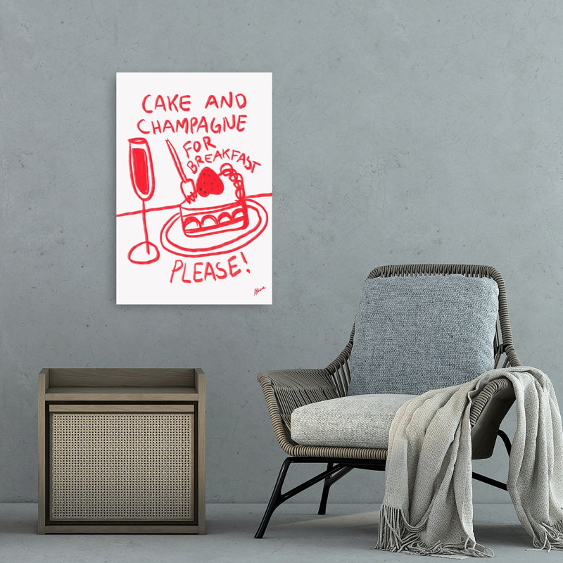 «Cake Breakfast Playful Whimsical Contemporary», reproduction d'art mural, 36" H x 24" W