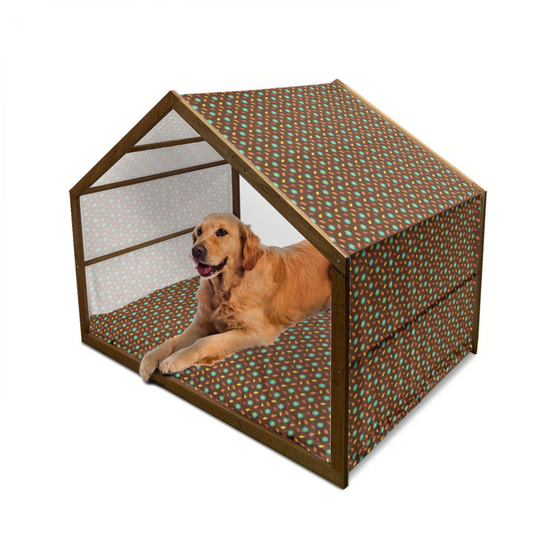 Niche pour chien en bois brun, H 55 po x l 39 po x P 45 po