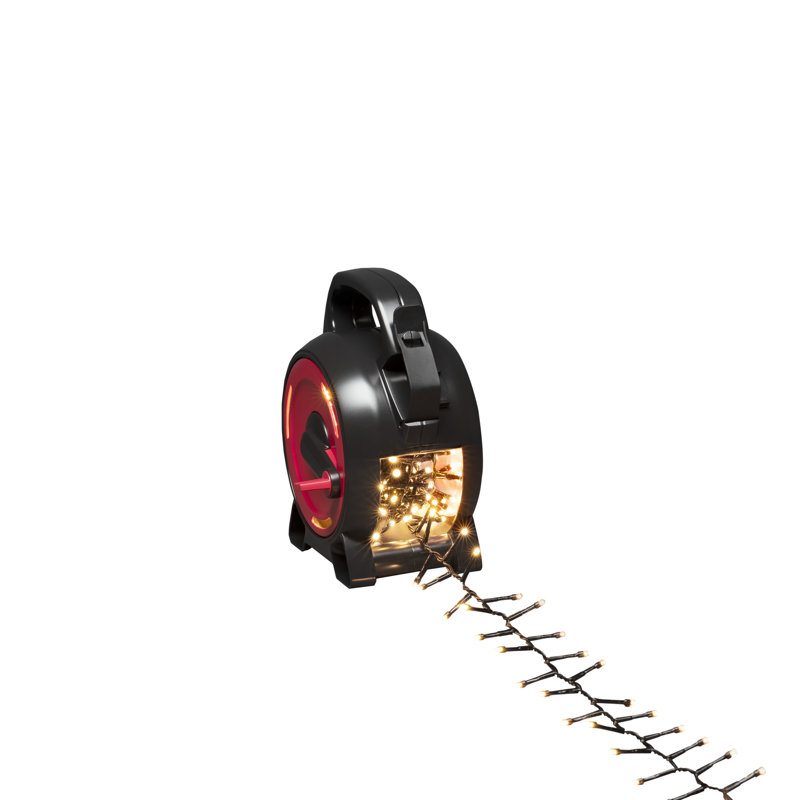 Konstsmide 200 Warm White LED Outdoor Christmas Lights - Durable Cable Reel