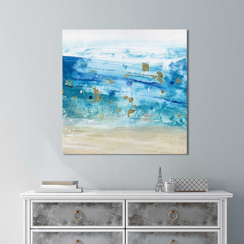 «Sea Glass Summer I», reproduction de peinture à l'acrylique sur toile, H 28 po x l 28 po x P 1,5 po