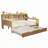 Wooden Daybed with Storage Shelves, Multi-functional Bed with Trundle Bed and Study Desk-697993032-697993035