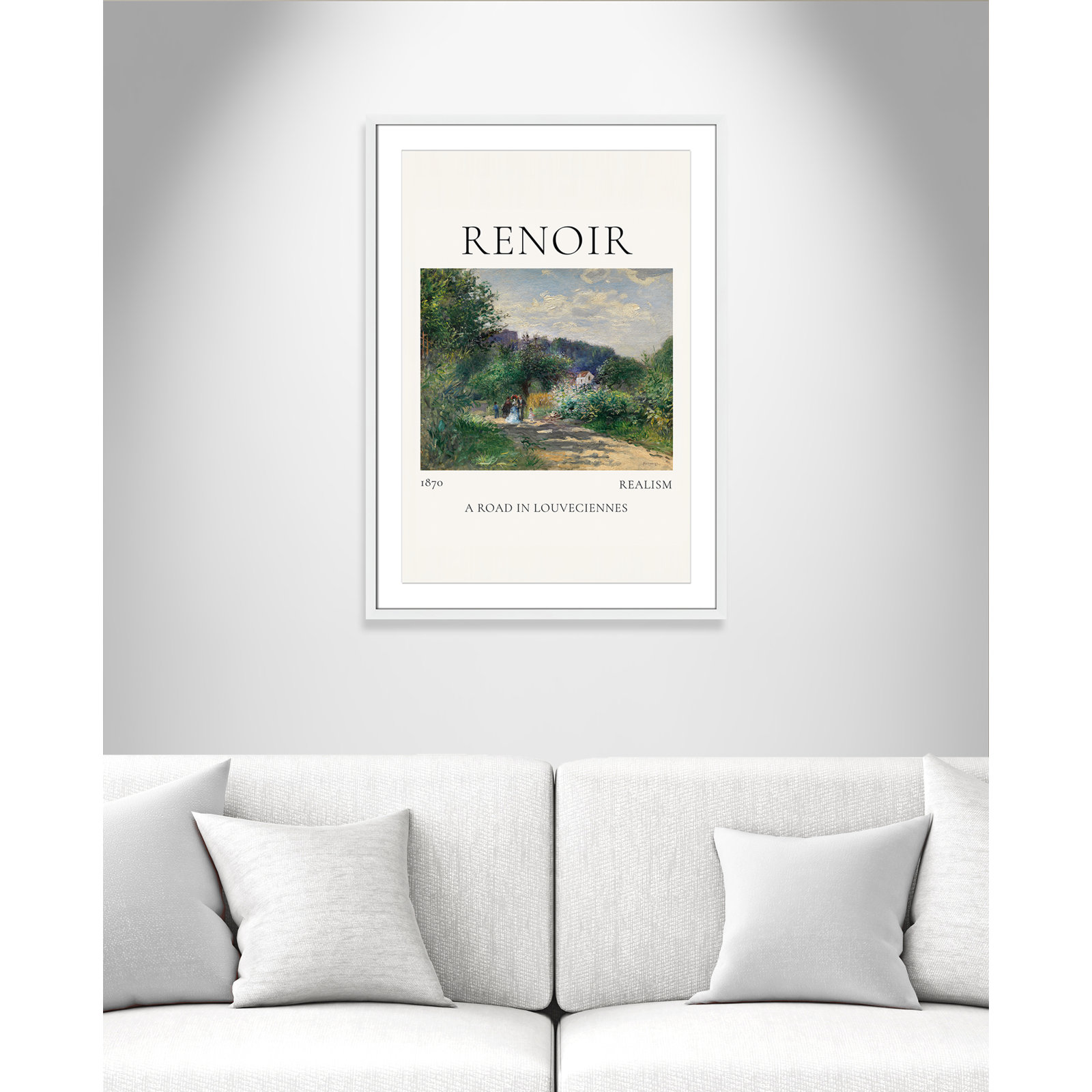 Rocchetto "A Road in Louveciennes" Print, White Single Picture Frame, Yes, 35.5" H x 25.5" W x 1.25" D