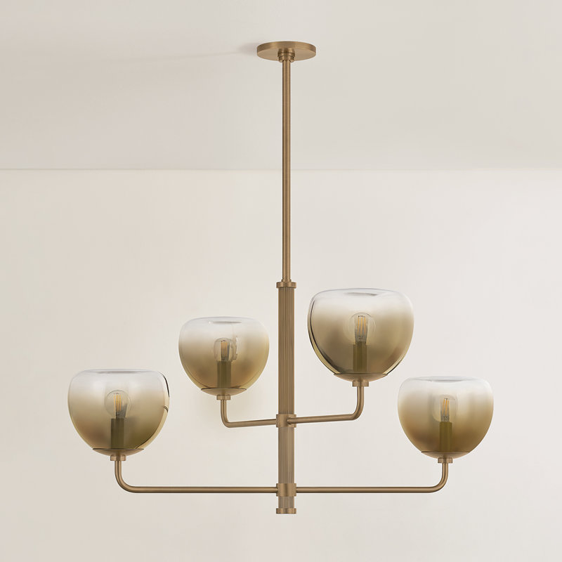 Troy Lighting August Chandelier in Patina Brass, 38.5" H x 59" W x 59" D, 4 Lights