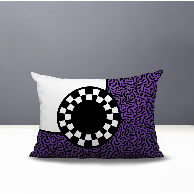 Coussin lombaire réversible Vibra Abstract, Rectangle H 14 po x l 20 po, Mauve
