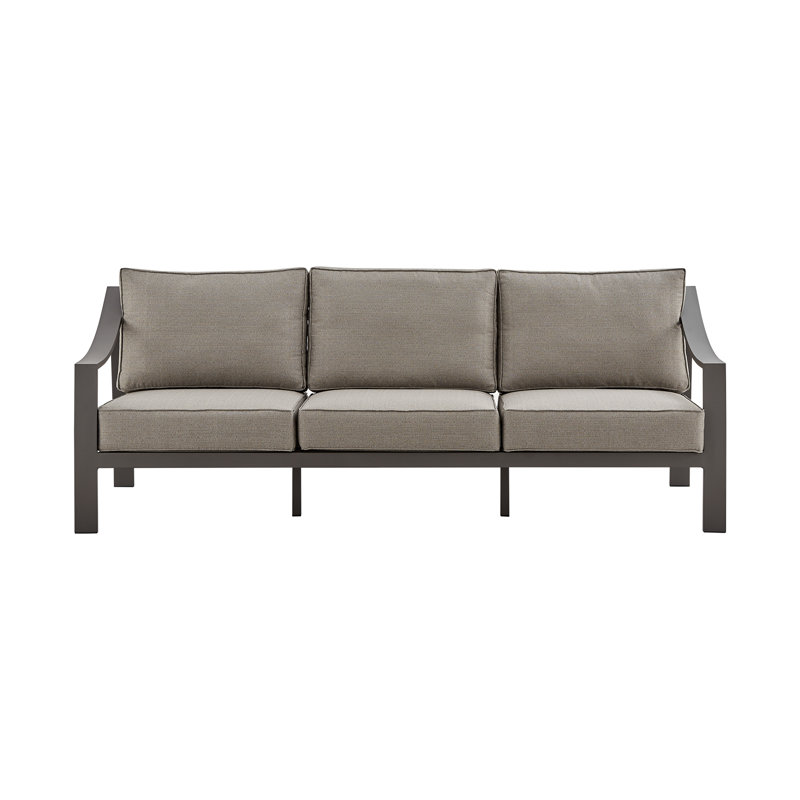 Lamario Aluminum Outdoor Sofa, Brown