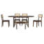 Ensemble de salle à manger moderne 6 pièces, table de salle à manger ovale en bois, 4 chaises et banc-400463757