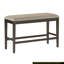 Mobilier de salle à manger rembourré en tissu brun foncé à hauteur de comptoir 1 pièce