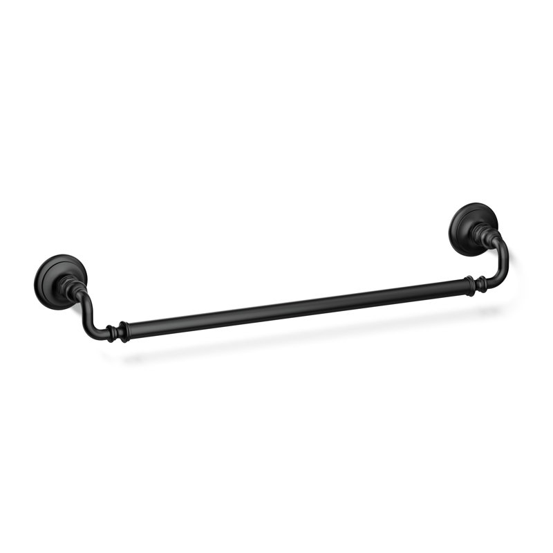 Artifacts® Wall Mounted Towel Bar, Matte Black, 3" H x 27" W x 3.5" D