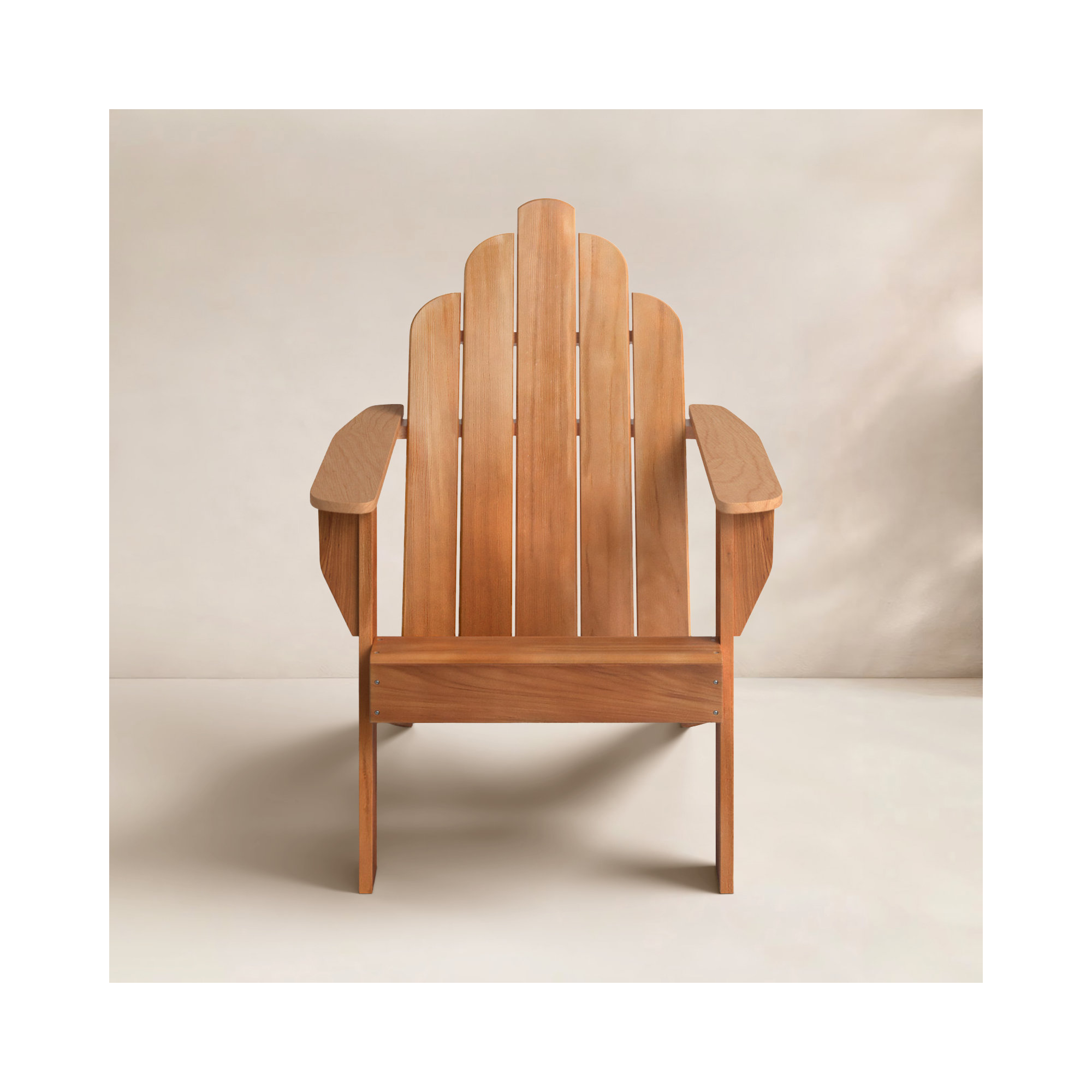 Sanchaya Teak Outdoor Adirondack Chair, Natural
