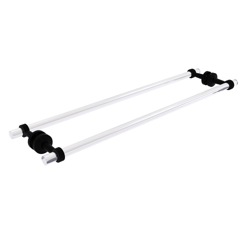 Barre à serviettes 34" pour porte de douche en verre Pacific Beach, Noir mat