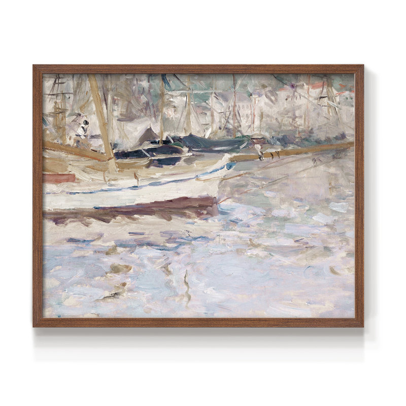 Motifs nautiques rétro - Lxxxiv - reproduction encadrée, H 11 po x l 14 po, Noyer