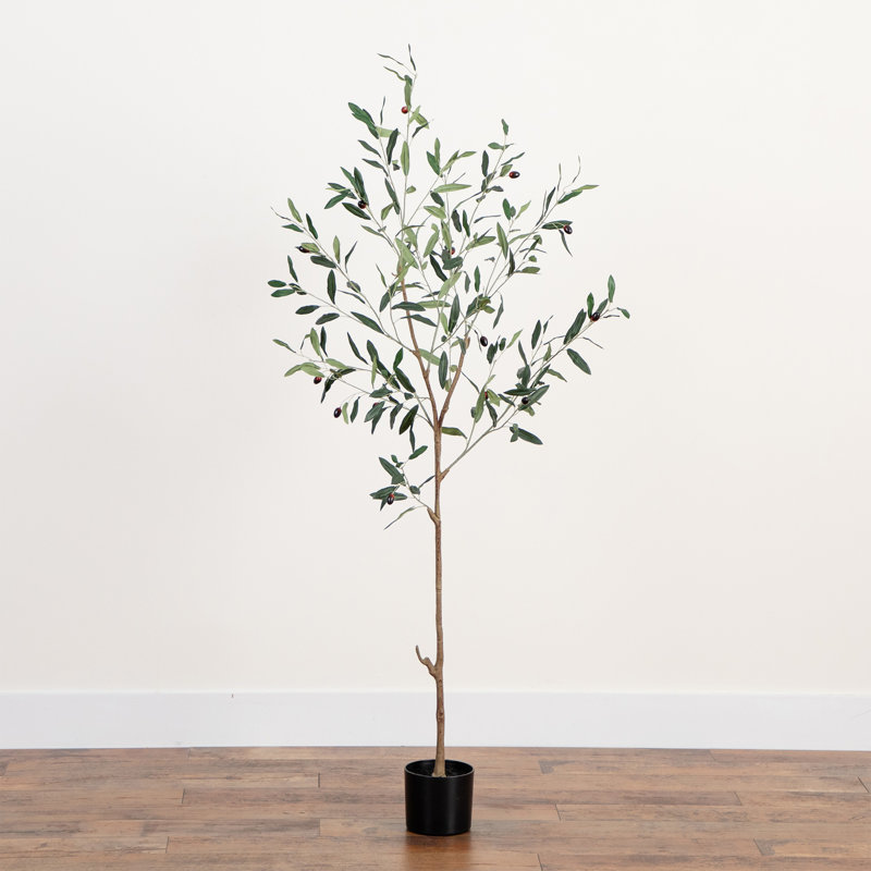 Artificial Slim Minimalist Olive Tree, 60" H x 22" W x 22" D