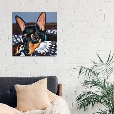 Stan The Miniature Doberman Pinscher by Robert Phelps - Wrapped Canvas Print