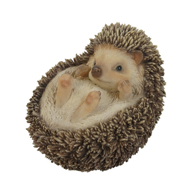 Small Brown Polyresin Hedgehog Garden Statue