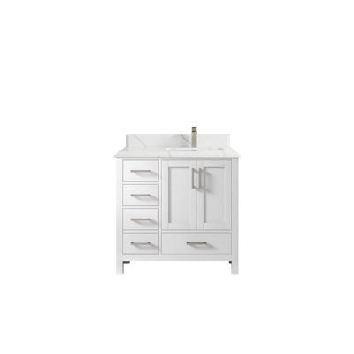Malibu 36'' Single Bathroom Vanity with Quartz Top