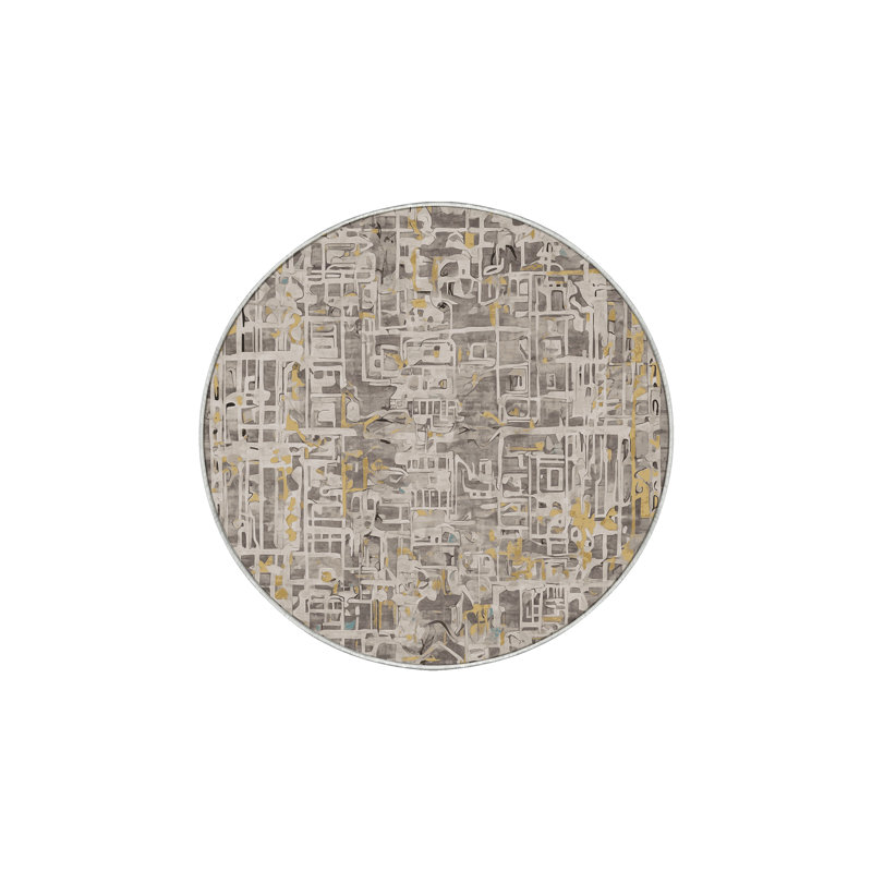 Tapis beige soyeux et moelleux, Round 5'