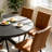 45.3"  Round Dining Table Set For 4, Extendable Wood Table With Faux Leather Chairs, Modern Kitchen Dining Room Set-1725856922