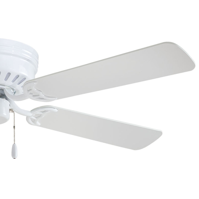 52" Mesa 5 - Blade Standard Ceiling Fan with Pull Chain, White