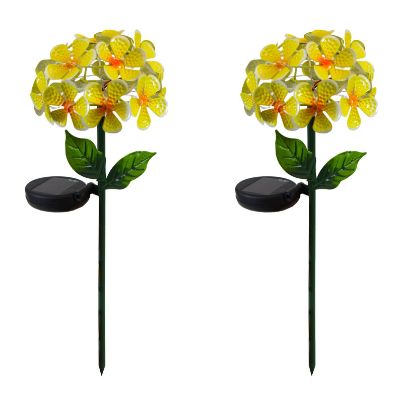 Piquet de jardin solaire à énergie solaire en métal, Jaune
