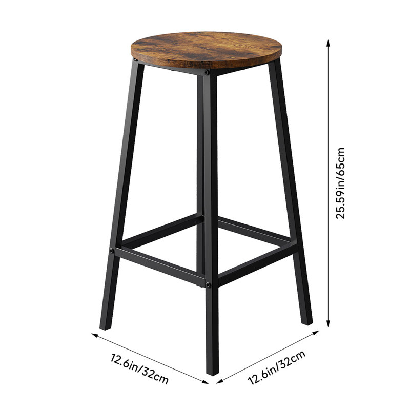 Counter Stool with Metal Frame, Brown/Black