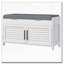 Banc de rangement pour chaussures avec compartiments cachés et tablettes réglables