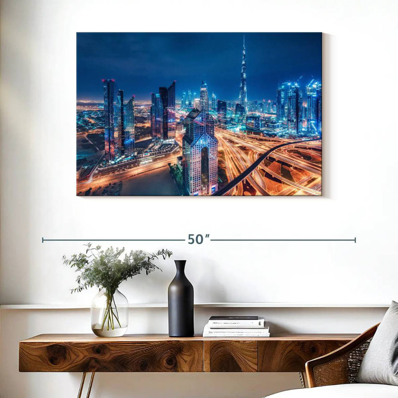 Horizon futuriste de Dubaï, H 26 po x l 39 po