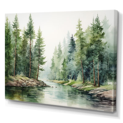 Rivière, forêt, trésor caché, paysage I