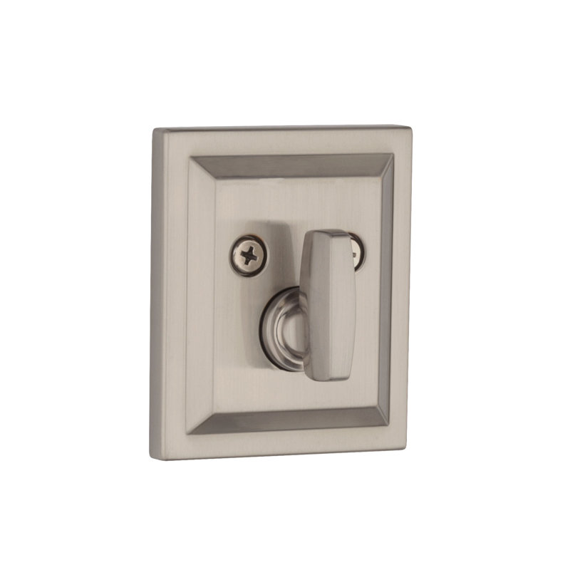 Torrey Pines 380 Rectangular Low Profile Single Cylinder Deadbolt with SmartKey, Satin Nickel