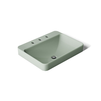 Lavabo de salle de bain vasque rectangulaire en porcelaine vitreuse avec trop-plein Vox