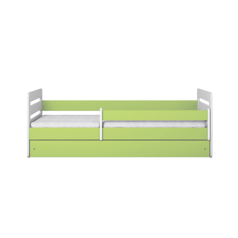 Molly Drawer Convertible Bed and Mattress, European Toddler (80 x 160 cm), Lime Green