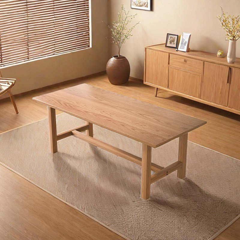 Table en bois massif avec des coins arrondis simples, H 29,53 po x L 70,87 po x l 31,5 po