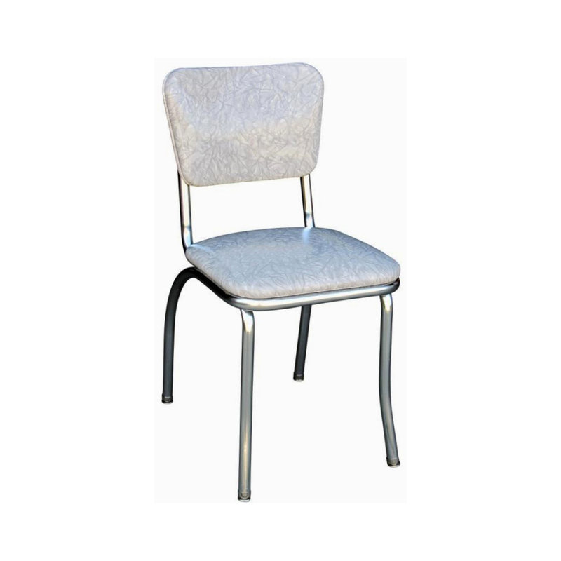 Chaise de salle à manger rembourrée rétro, Gris glace craquelé
