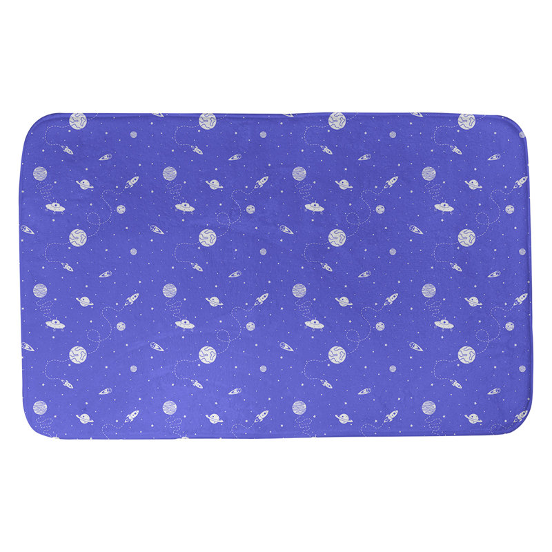 Avicia Memory Foam Non-Slip Bath Rug, 17" W x 24" L, Blue
