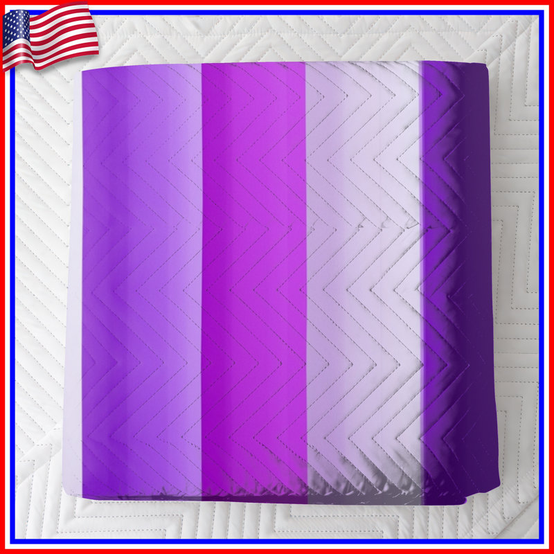 Purple Vertical Stripes Bedding Stripes Bedspread Pattern, King