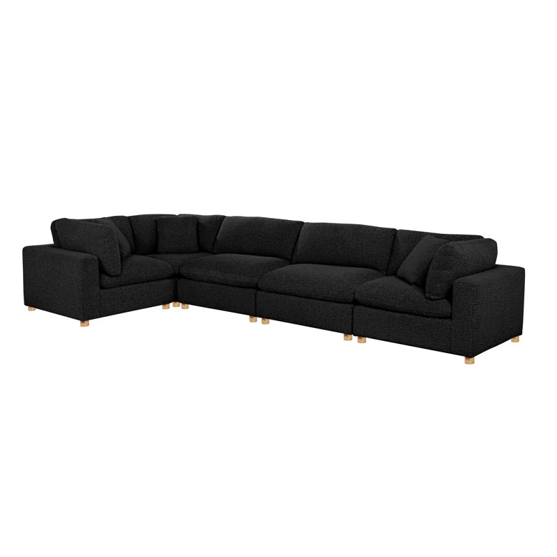 Ensemble modulaire 5 pièces en tissu Teddy Boucle, Ours en peluche noir