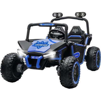 Ride on Toy for Big Kids, Kids' 2 Seat Electric Vehicles Outdoor Race Truck Car with 4 * 75W Strong MotorsBluetooth Speaker and 24V 7AH Big Battery,2 Seat Electric Cars for Kid 3-8