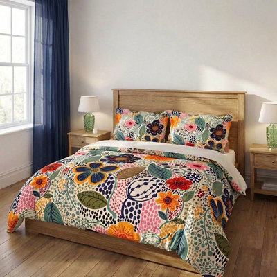 Polyester Machine Printed Floral Duvet Cover