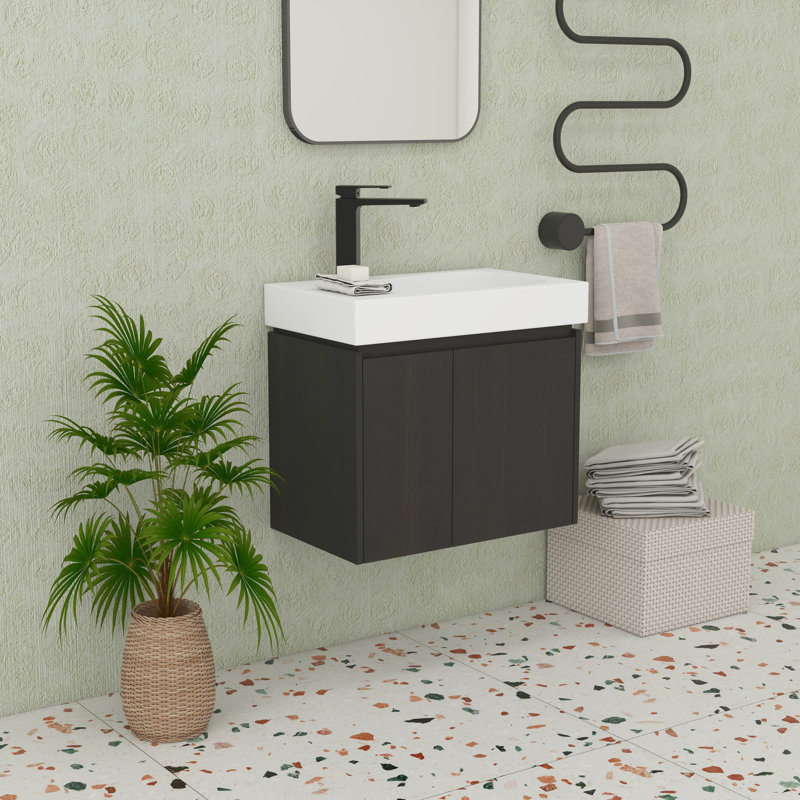 Ensemble de meuble-lavabo 24 po avec armoires 24 po, Noir