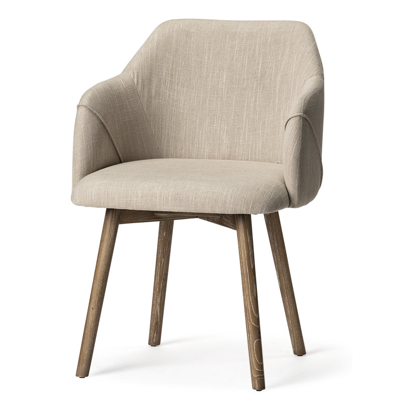 Chaise rembourrée Mandi de couleur crème