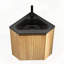Meuble-lavabo mural flottant triangulaire avec lavabo et porte