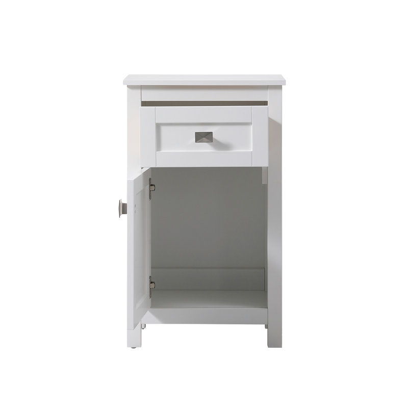 Rangement pour salle de bain Destinique, Blanc / nickel brossé