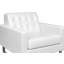 Fauteuil capitonné en simili cuir blanc moderne Pangea Home Sloan-32025679