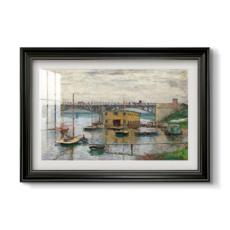 Pont d'Argenteuil par temps gris, vers 1876 - Claude Monet - Estampe encadrée sur mesure, Format intérieur 20 po x 28 po