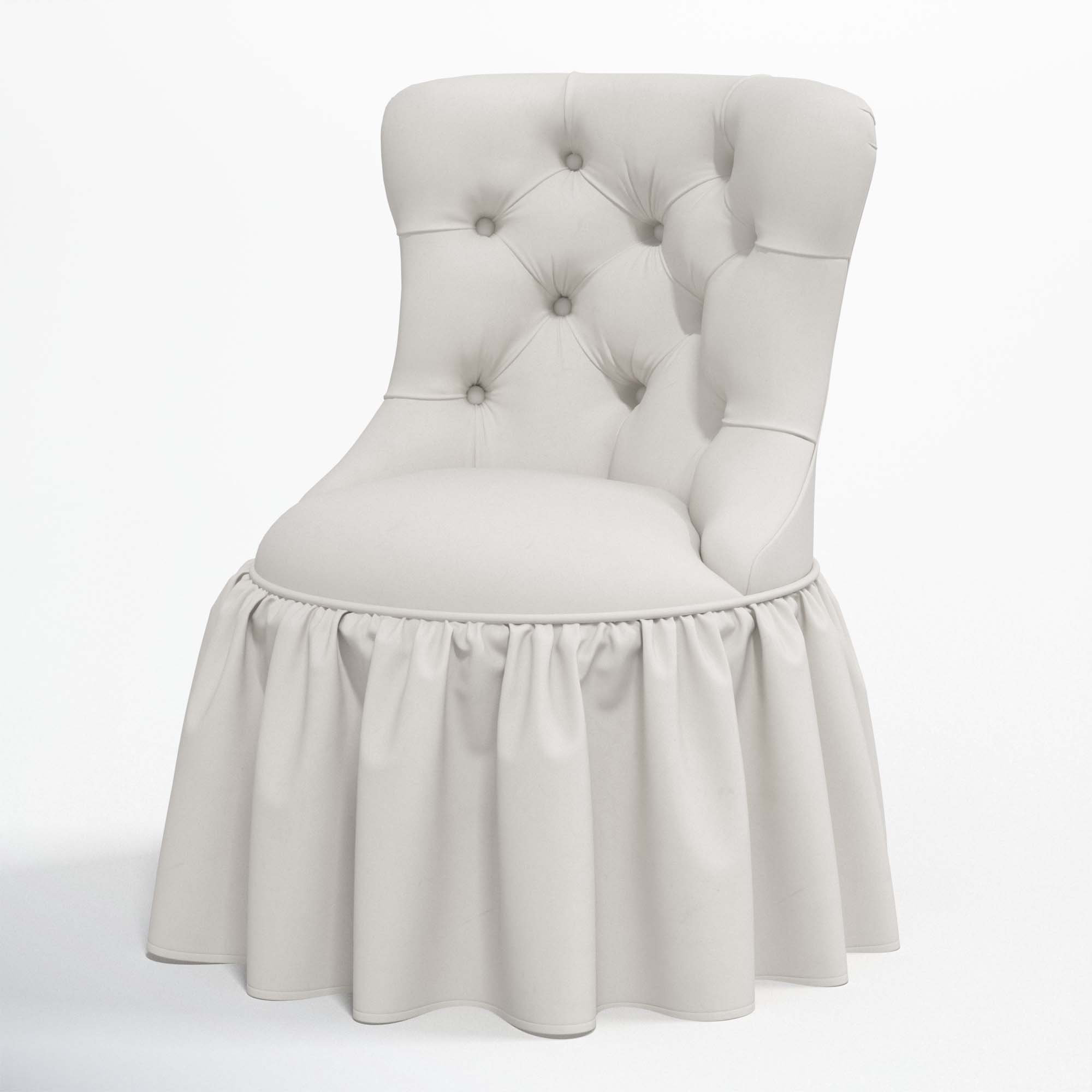 Minnie Upholstered Side Chair, Bella Light Gray Performance Velvet